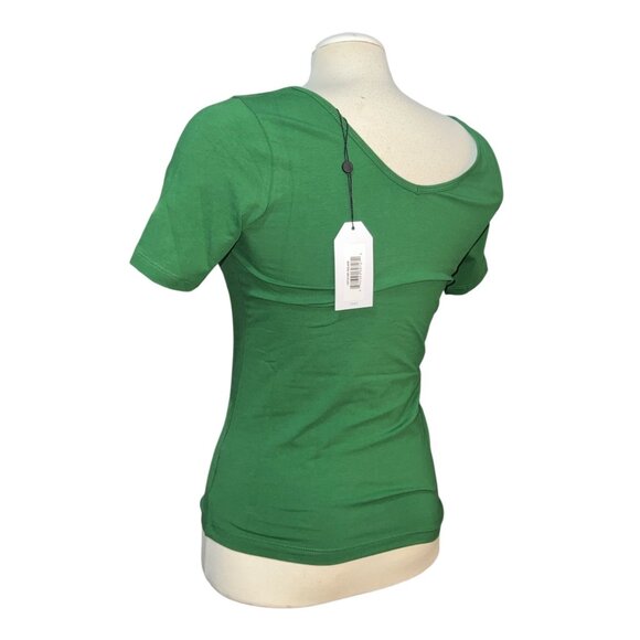 Universal Standard Foundation Short Sleeve V-Neck Tee Sz 4XS (00-0, XS) Green - Picture 8 of 9